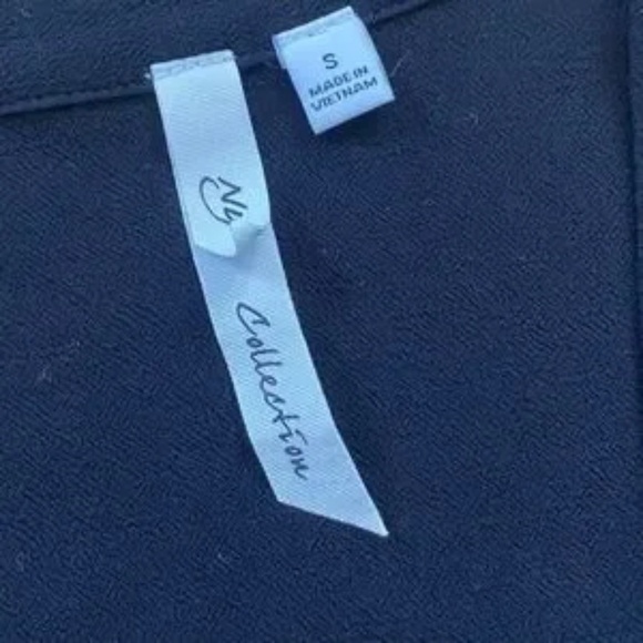 NY Collection Open Front Lace Trim Black 3/4 Sleeve Kimono Cardigan Size S - Picture 3 of 10